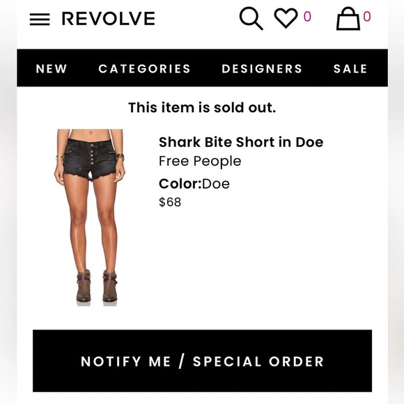 Free people shark bite denim slouchy cut off denim runaway shorts size 26 micro - Picture 2 of 13